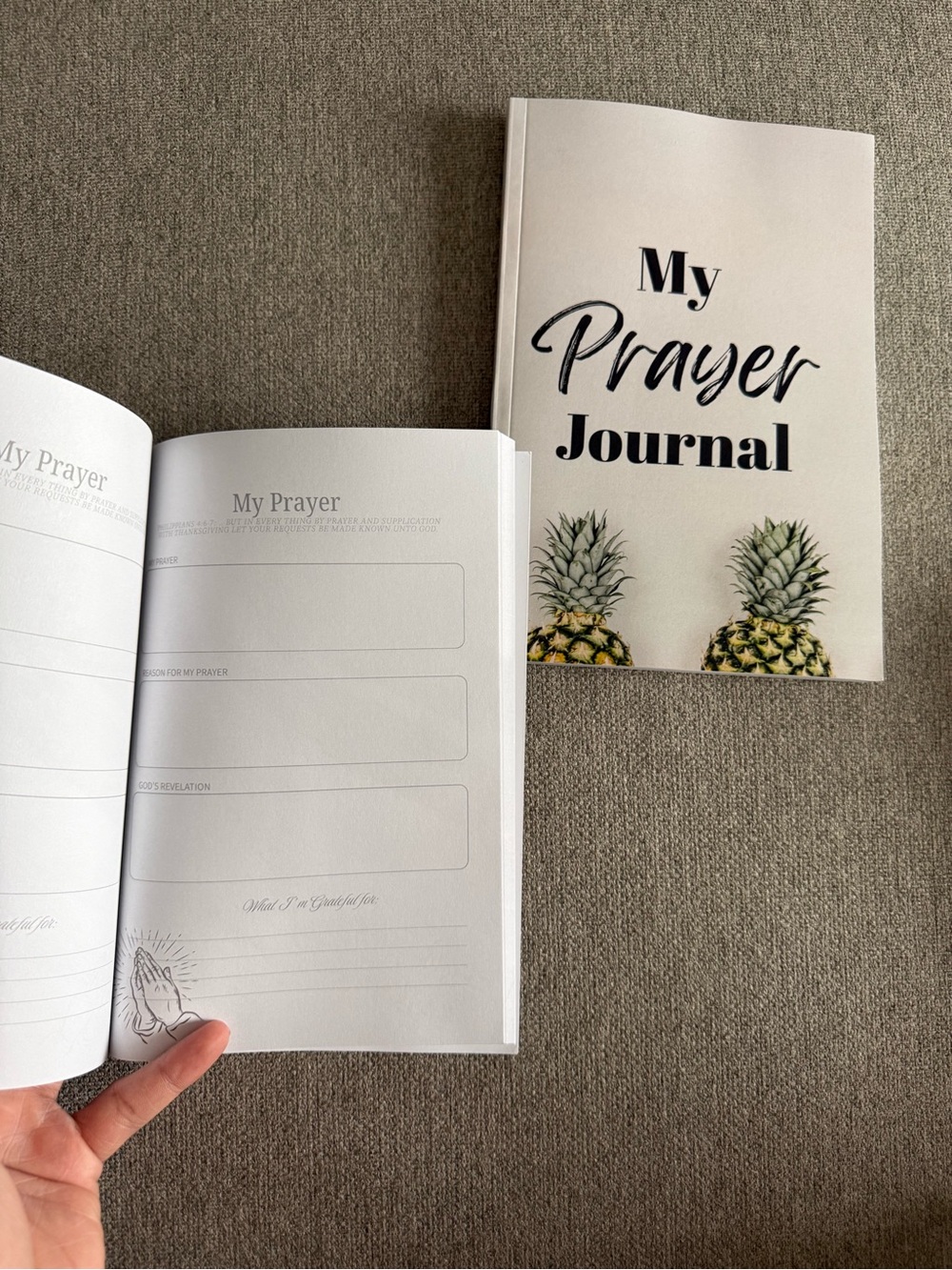 My Prayer Journal Pineapple Design - White & Yellow